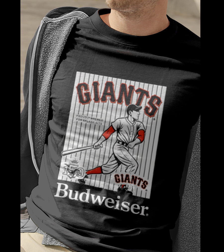 San Francisco Giants 150 Years Budweiser Splash Hits Baseball T-Shirt