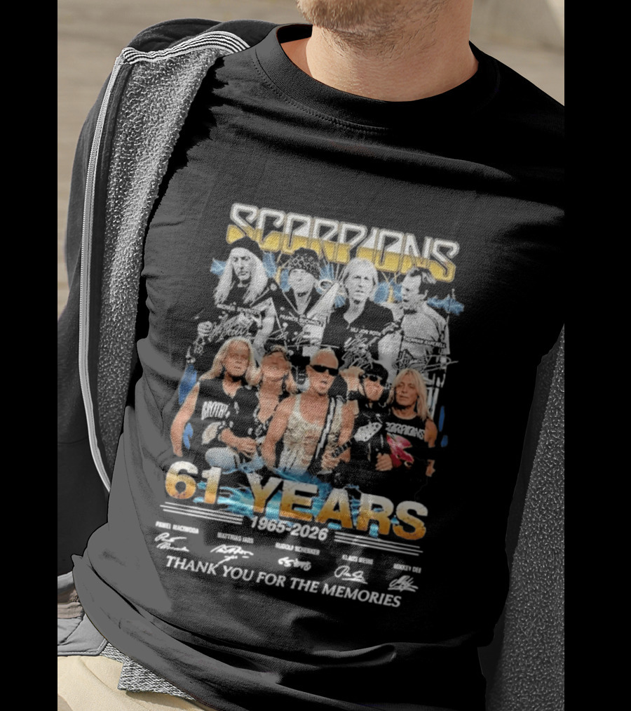 Scorpions Band 61 Years 1965 2026 Thank You For The Memories T-Shirt