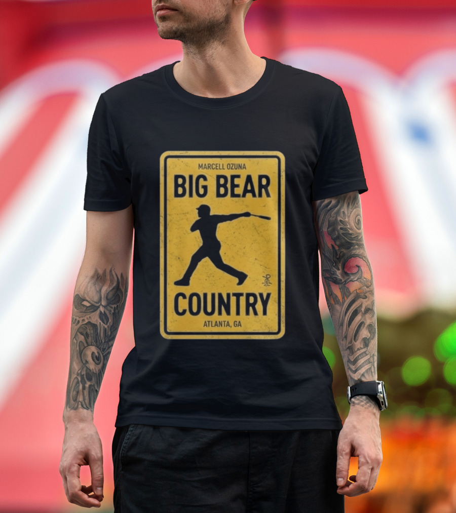 Marcell Ozuna Big Bear Country Atlanta GA Retro Baseball T-Shirt