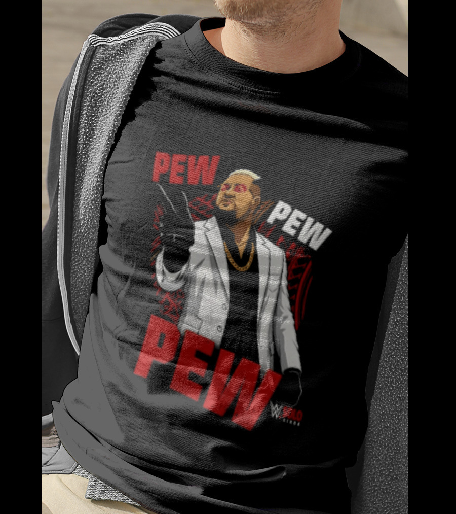 Solo Sikoa Pew Pew WWE Finger Guns White Suit Red Glasses T-Shirt