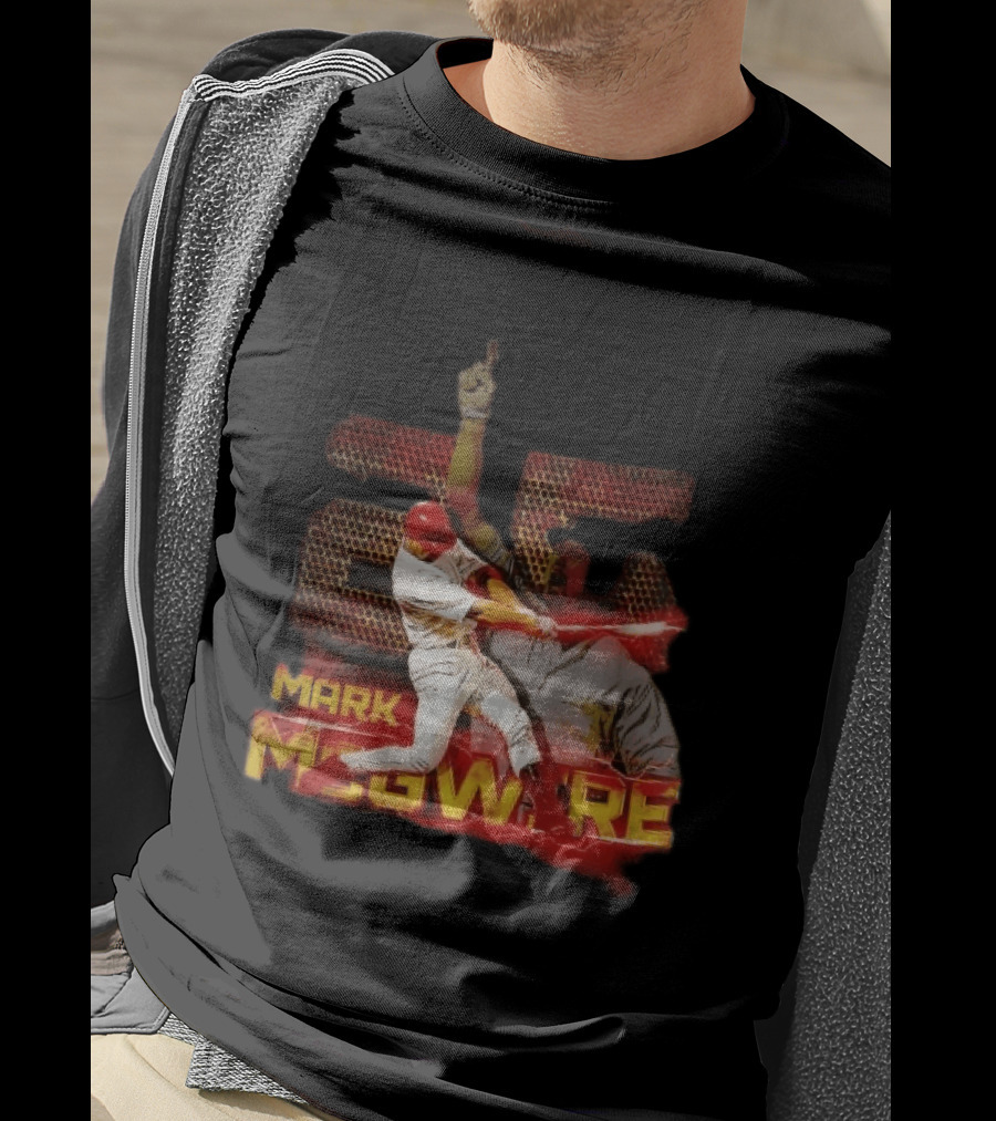 Mark McGwire Baseball Dynamic Red Lightning Swing T-Shirt