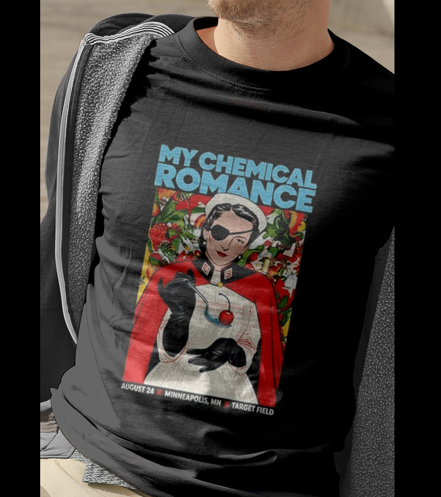 My Chemical Romance Nurse Eye Patch Cherry August 24 Minneapolis Target Field T-Shirt