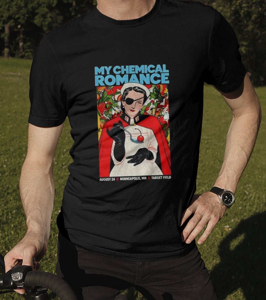 My Chemical Romance Nurse Eye Patch Cherry August 24 Minneapolis Target Field T-Shirt