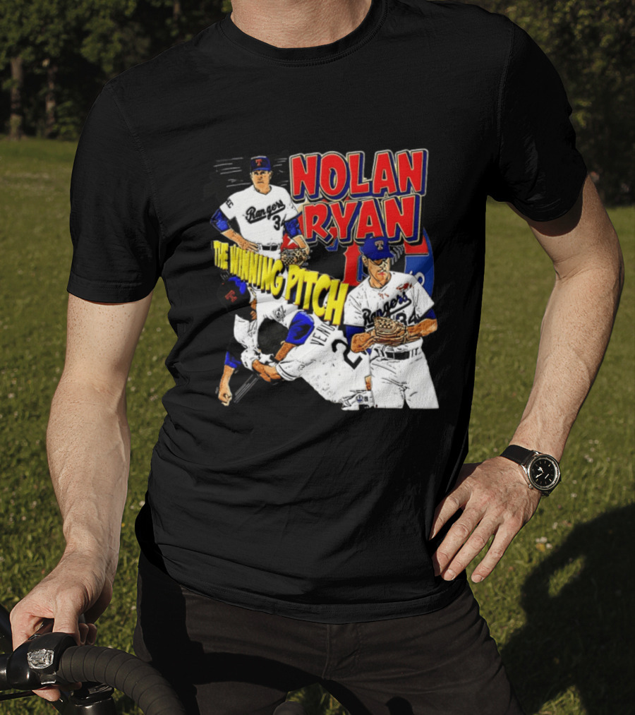 Nolan Ryan Texas Rangers The Winning Pitch Classic Baseball 34 T-Shirt