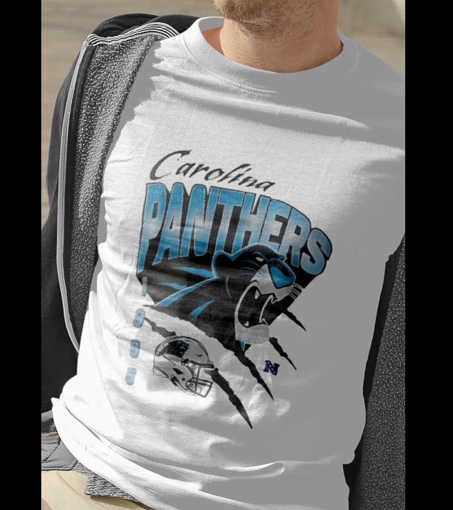Carolina Panthers 1995 Roaring Head Claw Marks Football Helmet T-Shirt