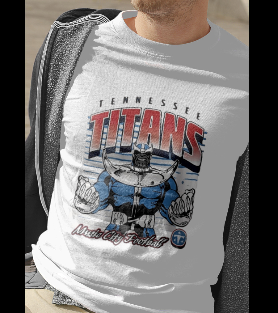 Tennessee Titans Music City Football Cartoon Comic Armor T-Shirt