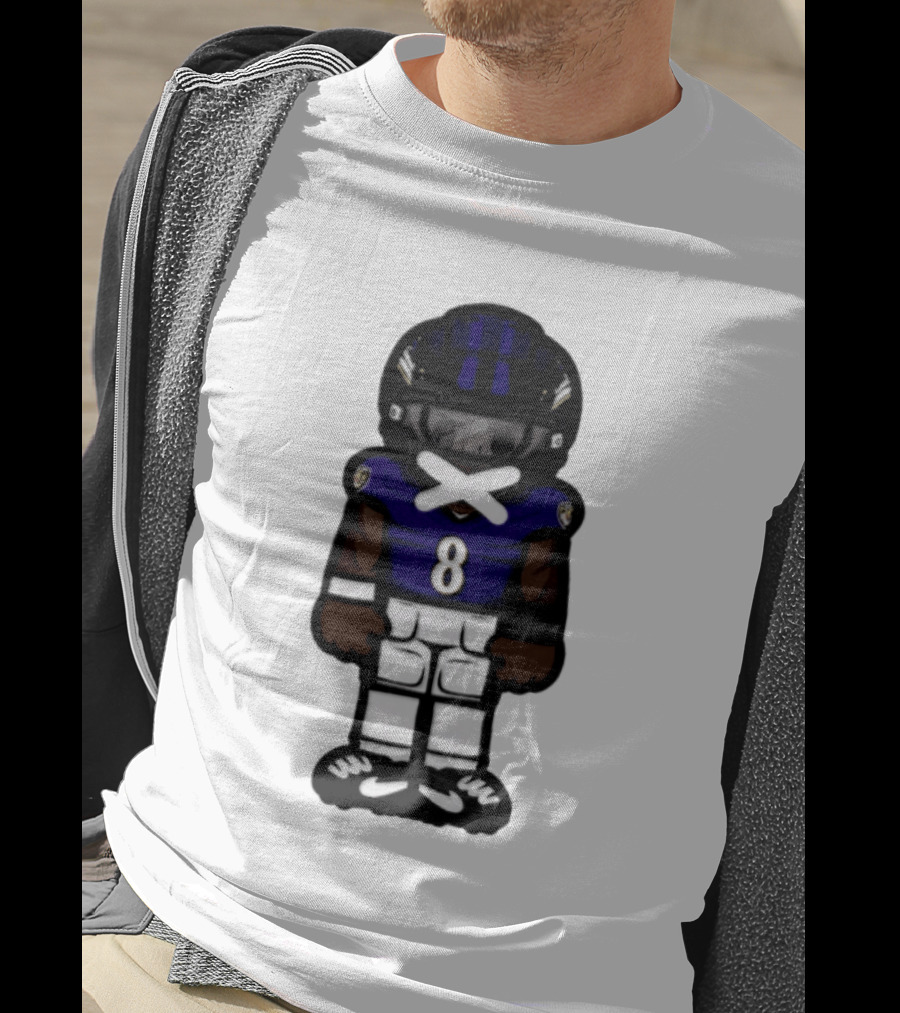 Lamar Jackson Baltimore Ravens Chibi Football 2026 Ravens Jersey Number 8 T-Shirt