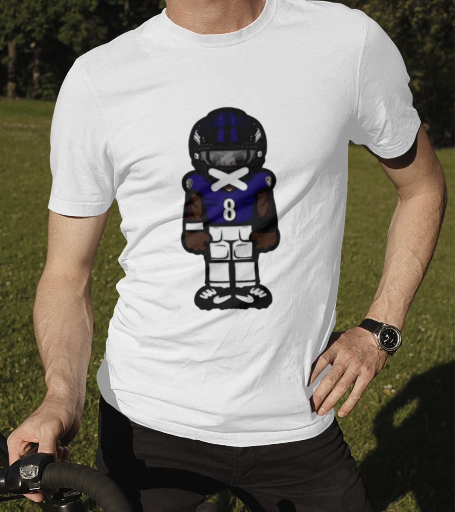 Lamar Jackson Baltimore Ravens Chibi Football 2026 Ravens Jersey Number 8 T-Shirt