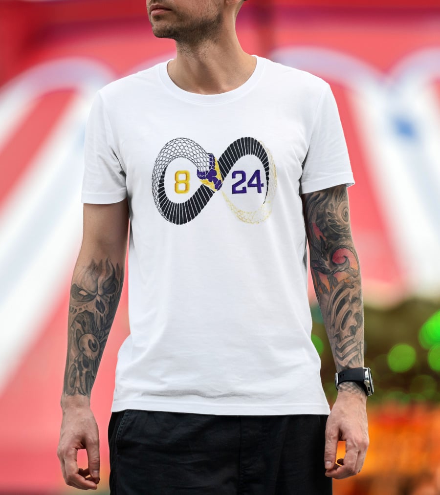 Mamba 8 24 Infinity Kobe Bryant Lakers Basketball Snake Net T-Shirt