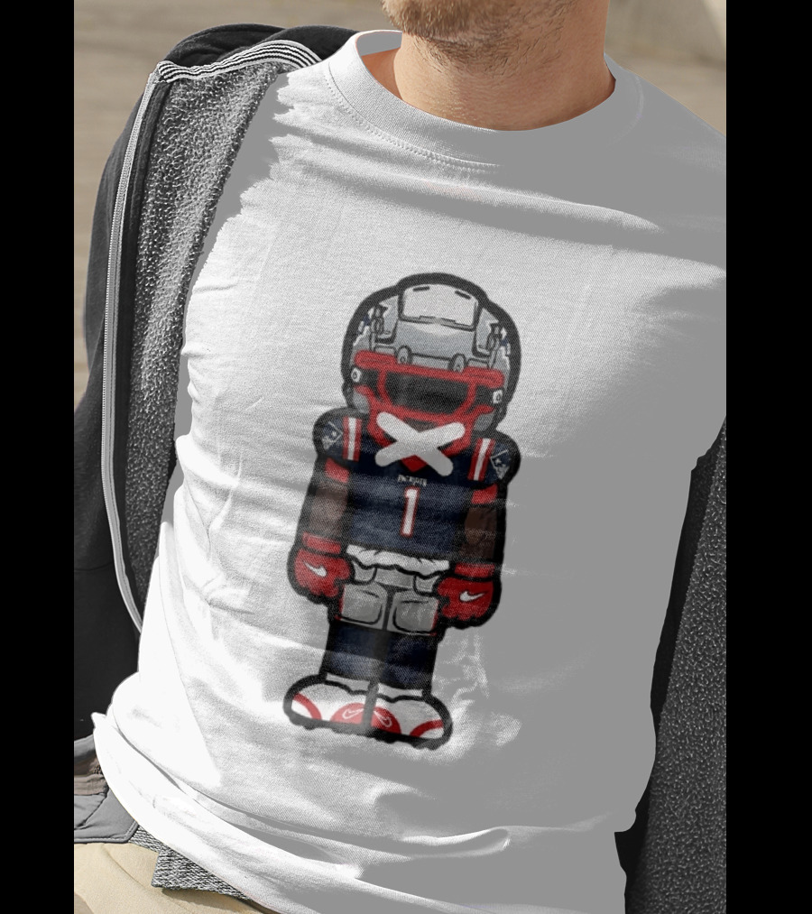 Patriots Chibi Player Jersey Number 1 Cartoon Football T-Shirt