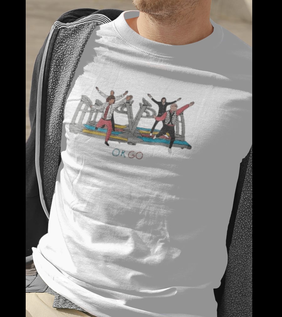 Ok Go Band Members Dancing On Treadmills Cartoon T-Shirt