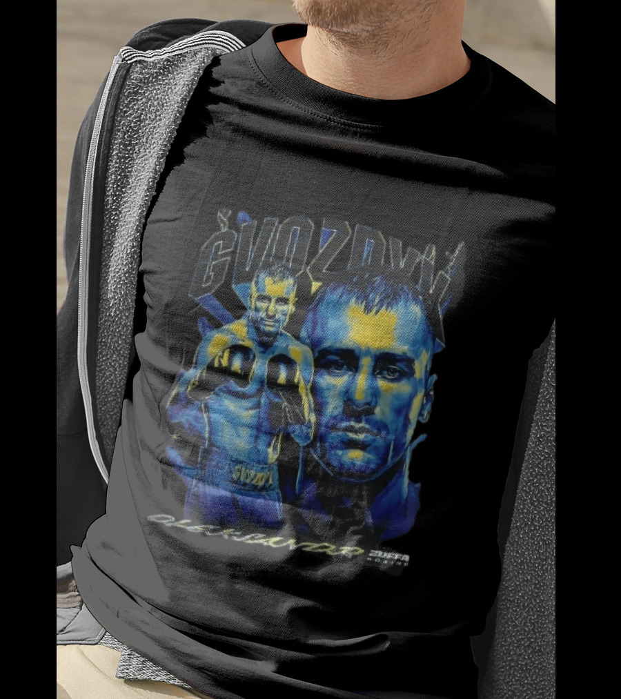 Gvozdyk Oleksandr Zuffa Boxing Yellow Blue Boxer Bootleg T-Shirt