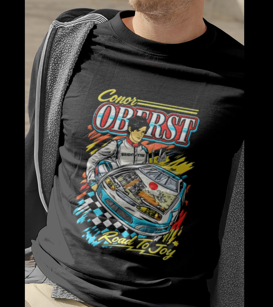 Conor Oberst Road To Joy Racing Car Driver Checkered Flag T-Shirt