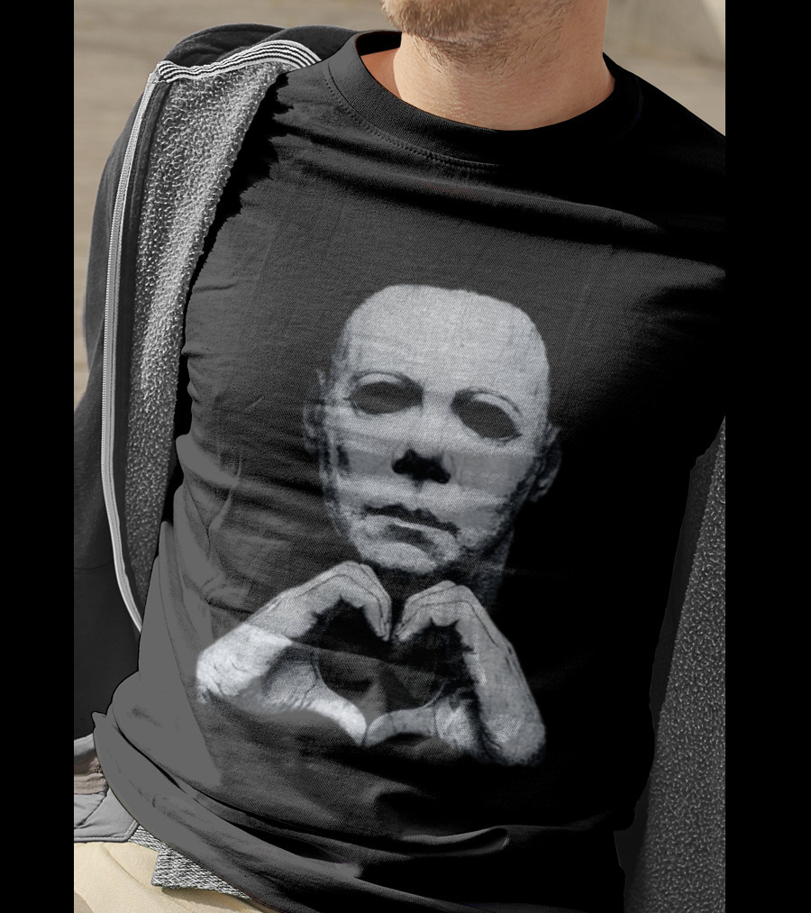Michael Myers Heart Hands Iconic Horror Character Gesture T-Shirt