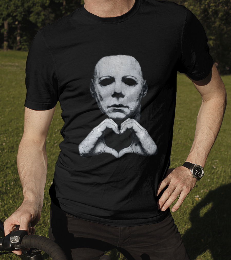 Michael Myers Heart Hands Iconic Horror Character Gesture T-Shirt