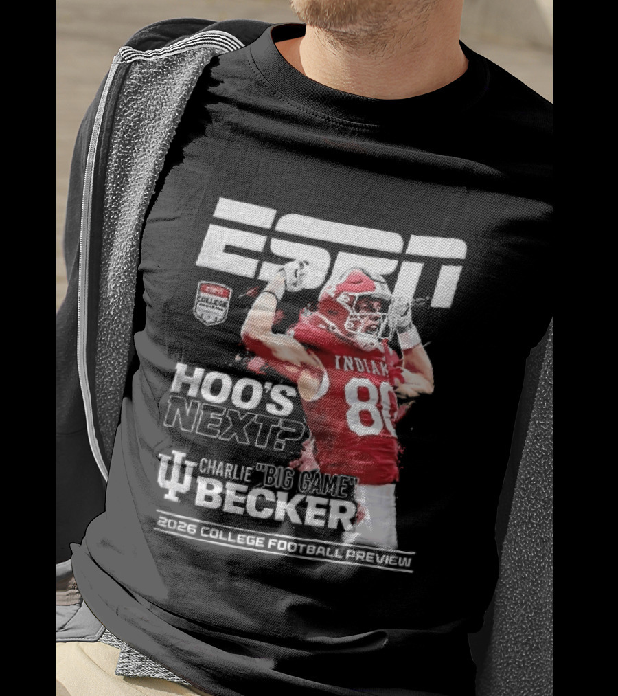 ESPN Indiana Hoosiers Football Hoos Next Charlie Becker 2026 Player Preview T-Shirt