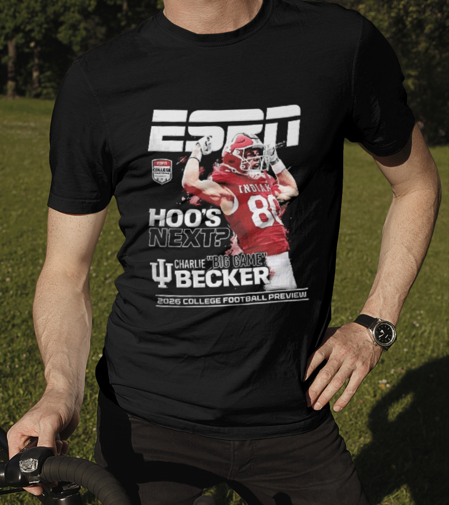 ESPN Indiana Hoosiers Football Hoos Next Charlie Becker 2026 Player Preview T-Shirt