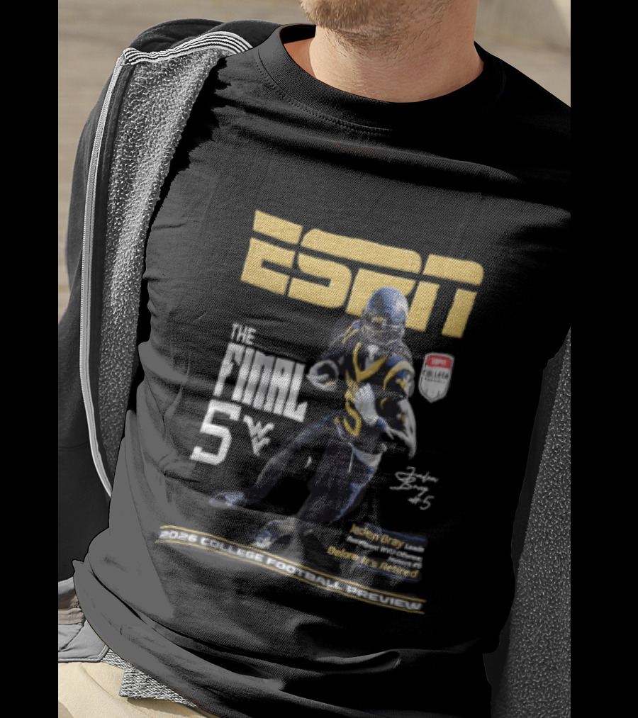 ESPN Jaden Bray 2026 College Football Preview Retired Number 5 T-Shirt