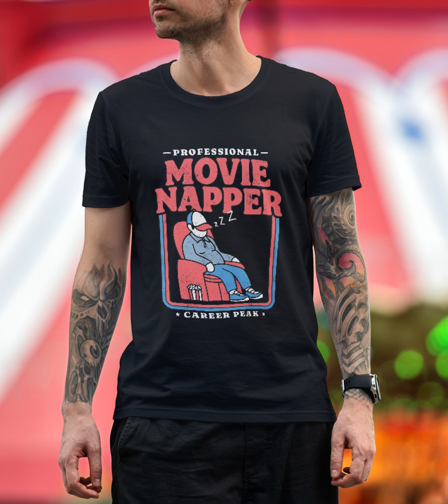 Professional Movie Napper Career Peak Experienced At Falling Asleep During Movies Zzz T-Shirt