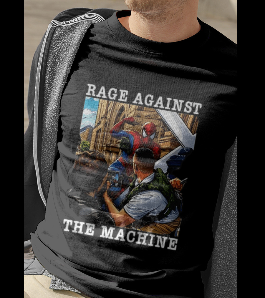 Rage Against The Machine Spider Man Bold Street Art Scene T-Shirt