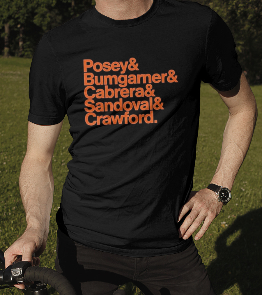 San Francisco Giants Posey Bumgarner Cabrera Sandoval Crawford Legends T-Shirt