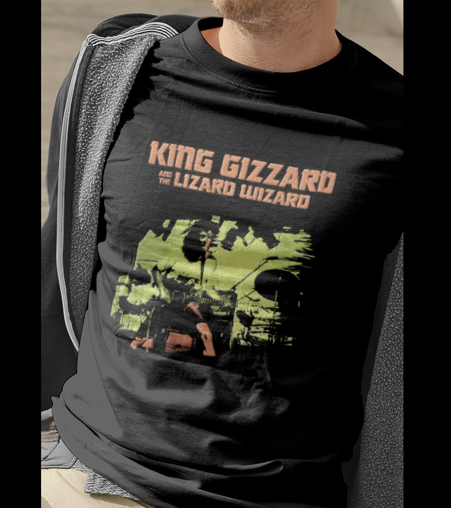 King Gizzard And The Lizard Wizard Live Stage Performance Green Yellow Abstract T-Shirt