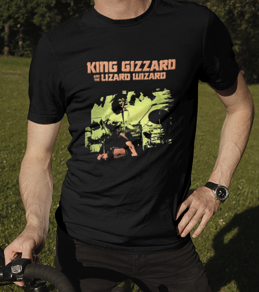 King Gizzard And The Lizard Wizard Live Stage Performance Green Yellow Abstract T-Shirt