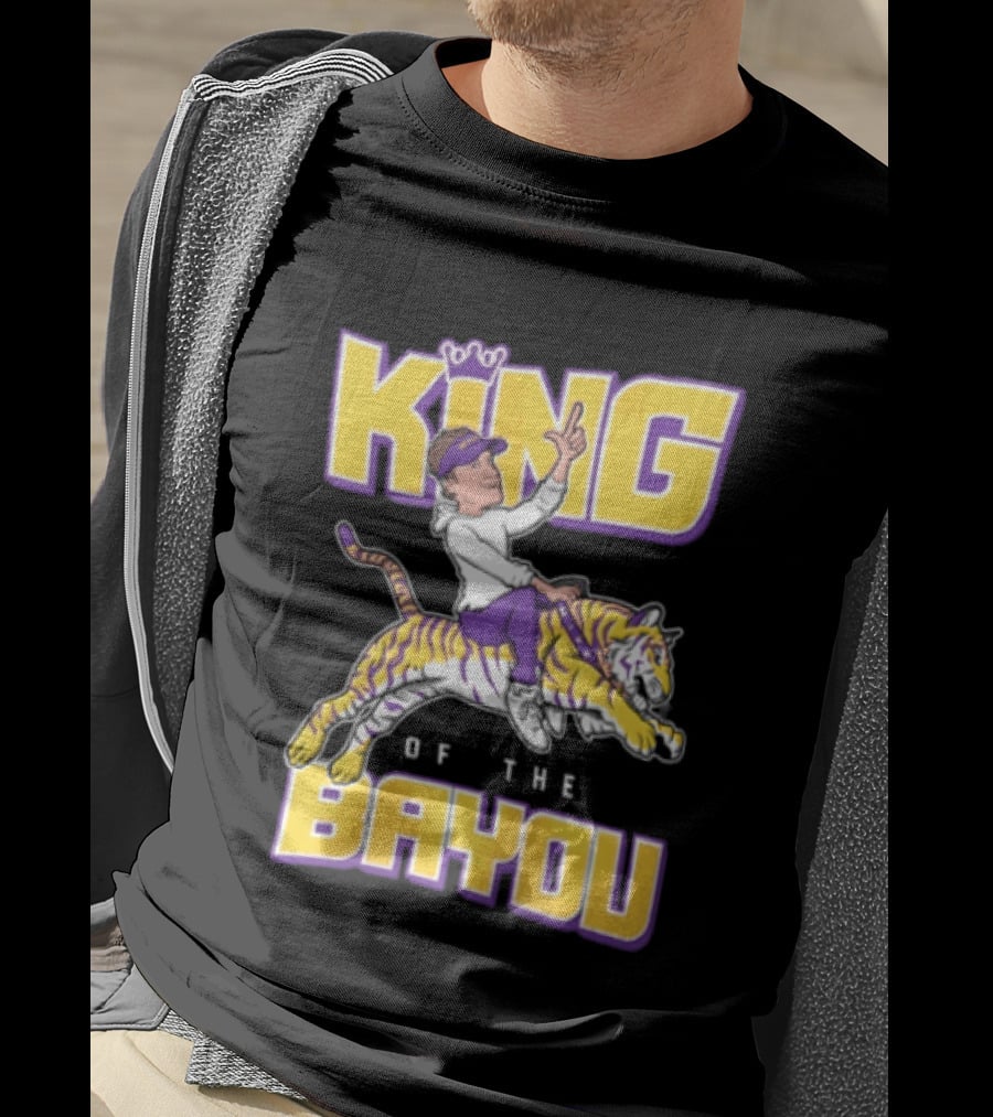 King Of The Bayou Lane Kiffin Tiger Riding T-Shirt