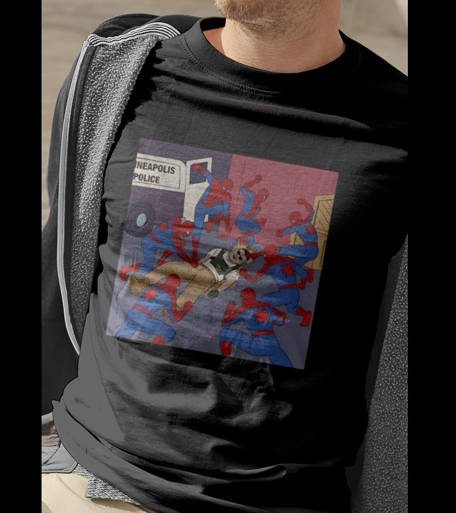 Spider Man How To Fight Fascism Neapolis Police Scene T-Shirt