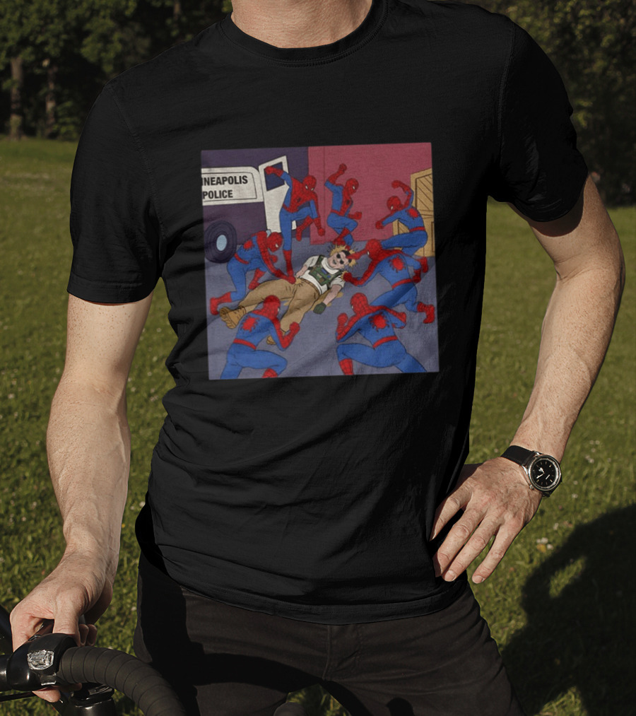 Spider Man How To Fight Fascism Neapolis Police Scene T-Shirt