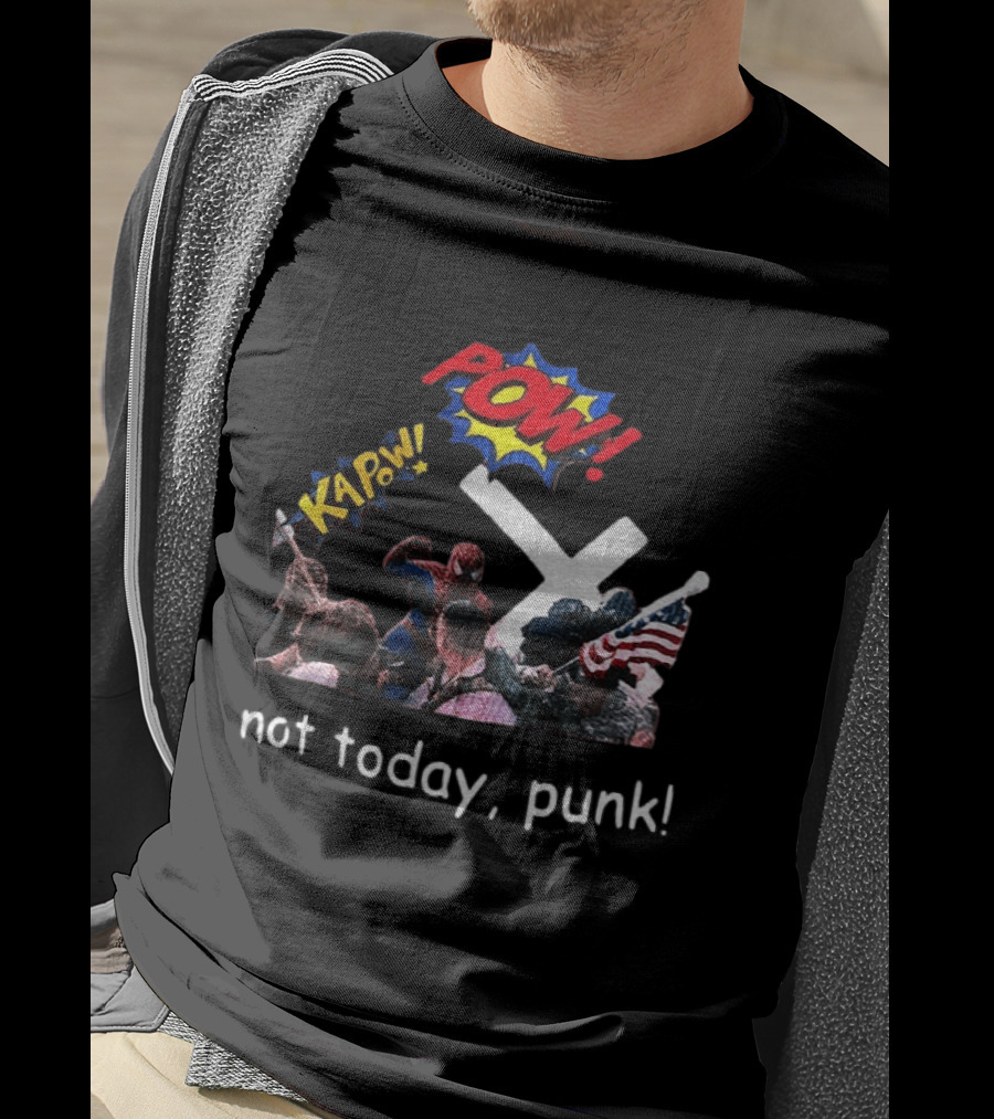 Spider Man Marvel Hero Anti Racist POW Kapow Not Today Punk T-Shirt