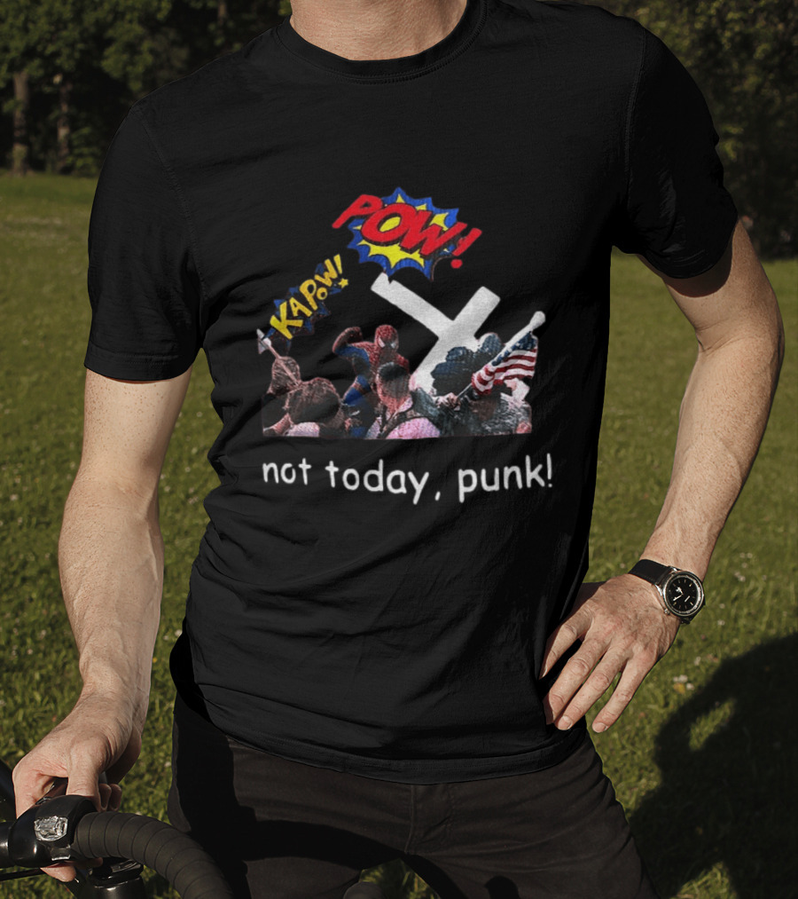 Spider Man Marvel Hero Anti Racist POW Kapow Not Today Punk T-Shirt