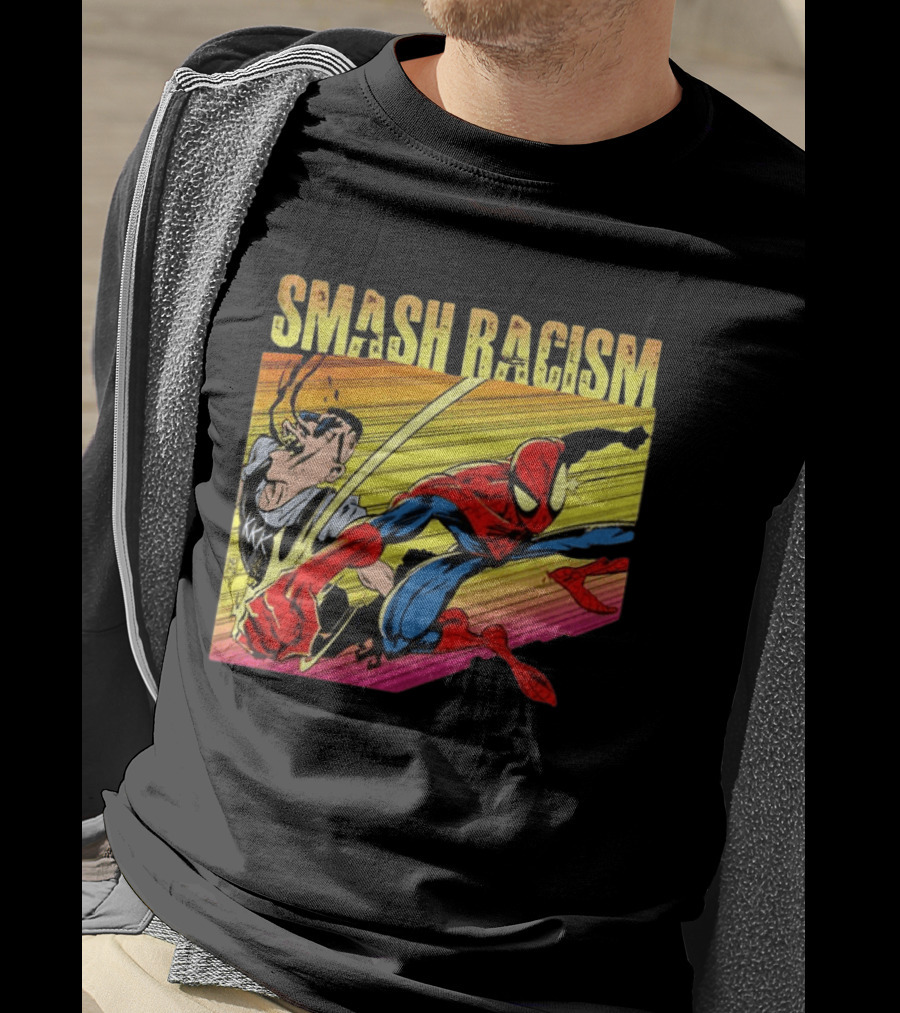Spider Man Smash Racism Comic Protest Message T-Shirt