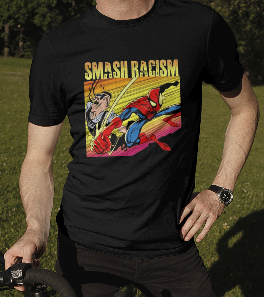 Spider Man Smash Racism Comic Protest Message T-Shirt