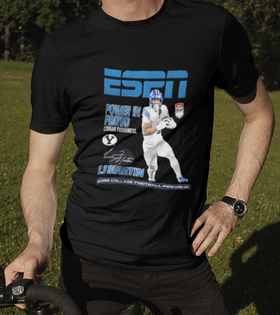 ESPN Power In Provo BYU Football LJ Martin 2026 College Football Preview T-Shirt