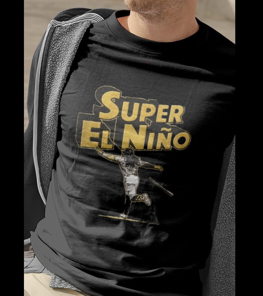 Super El Nino Baseball Player Celebrating Bat Flip Victory T-Shirt