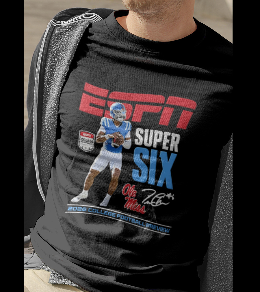 ESPN Super Six Ole Miss 2026 College Football Preview T-Shirt