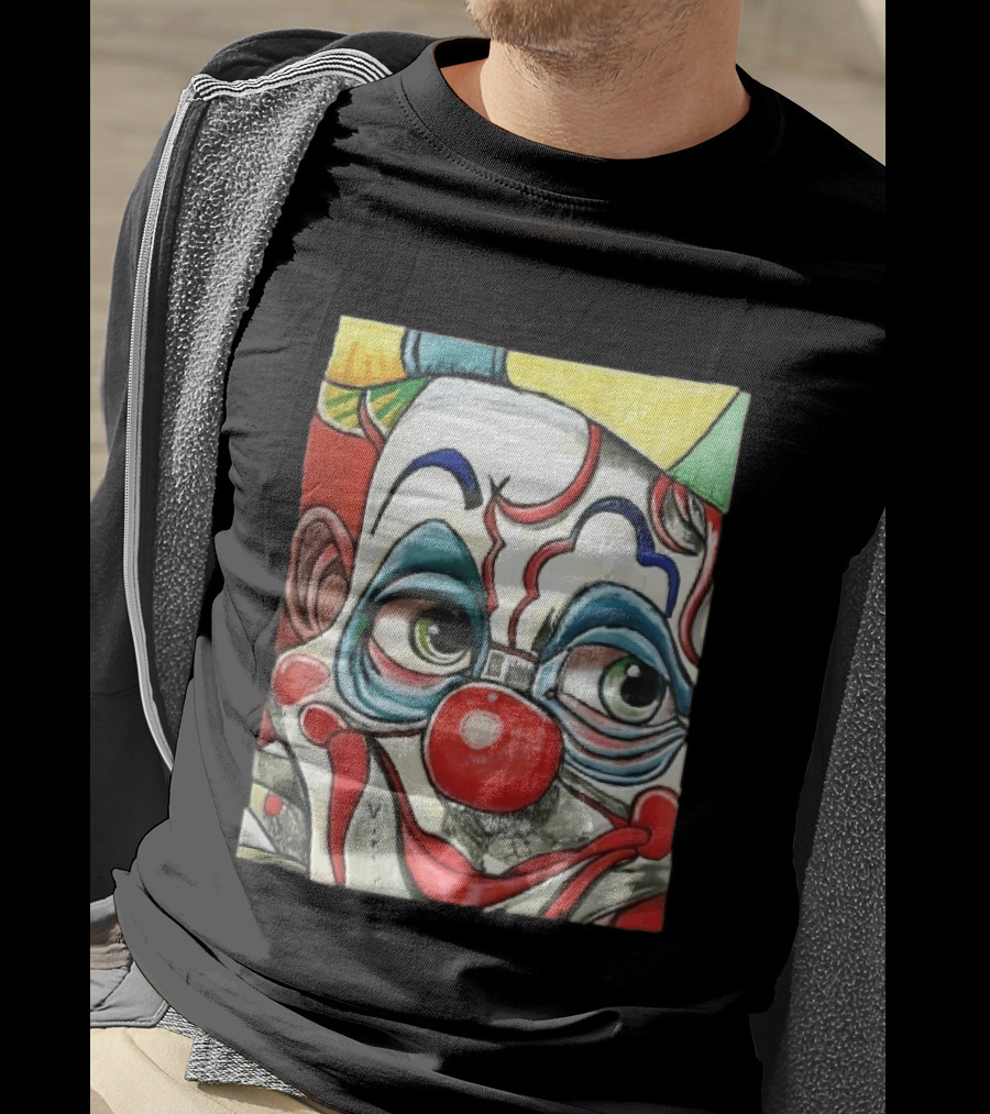 Viktor Clown With Red Nose And Green Eyes Caricature Painting T-Shirt