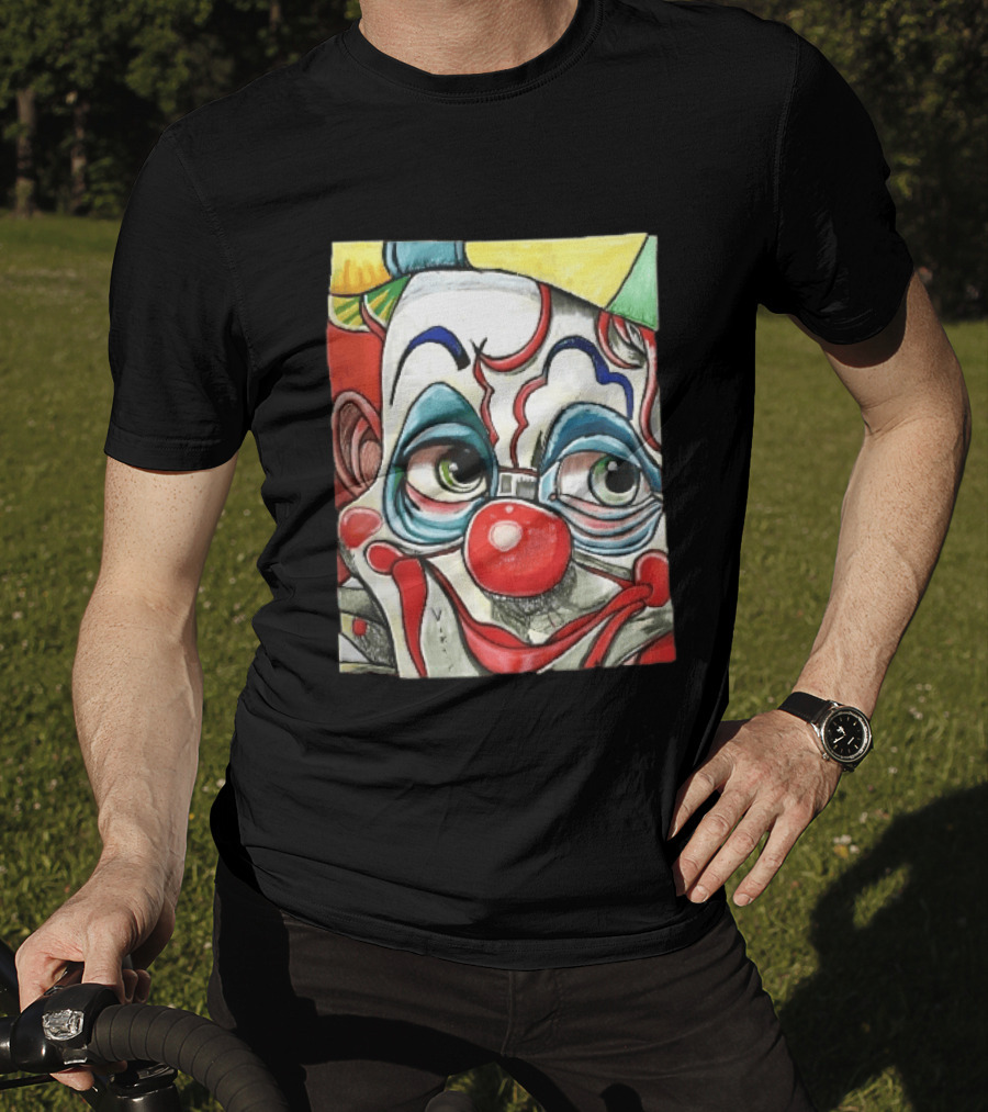 Viktor Clown With Red Nose And Green Eyes Caricature Painting T-Shirt