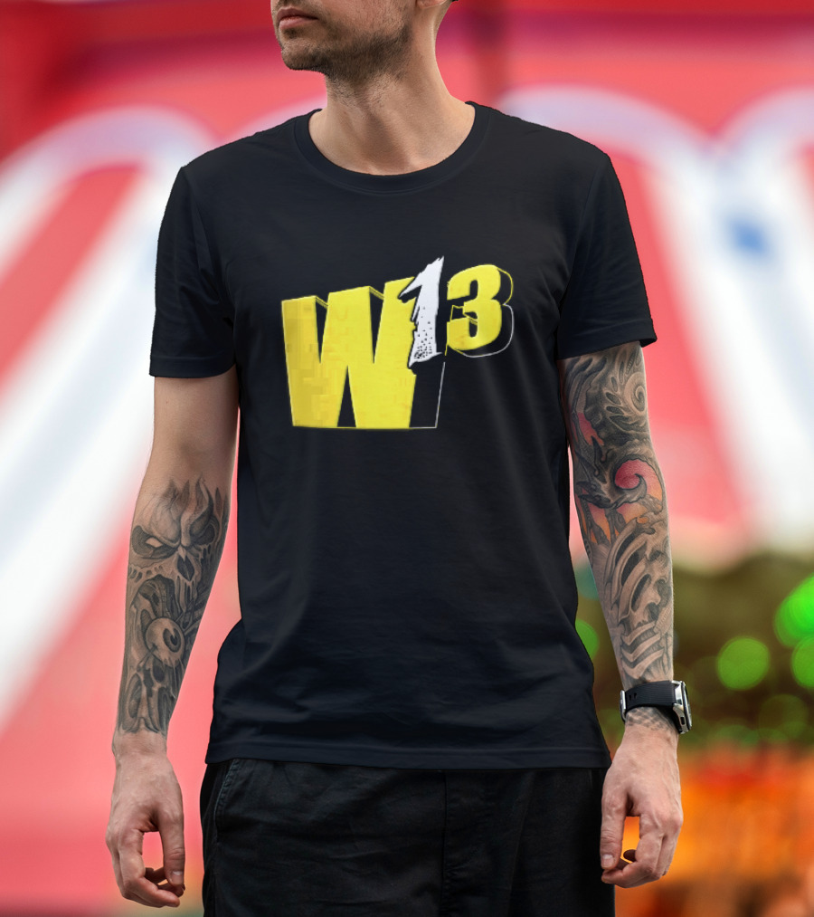 W13 Yellow 3D Bold Number T-Shirt