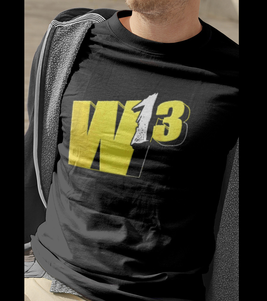 W13 Yellow 3D Bold Number T-Shirt