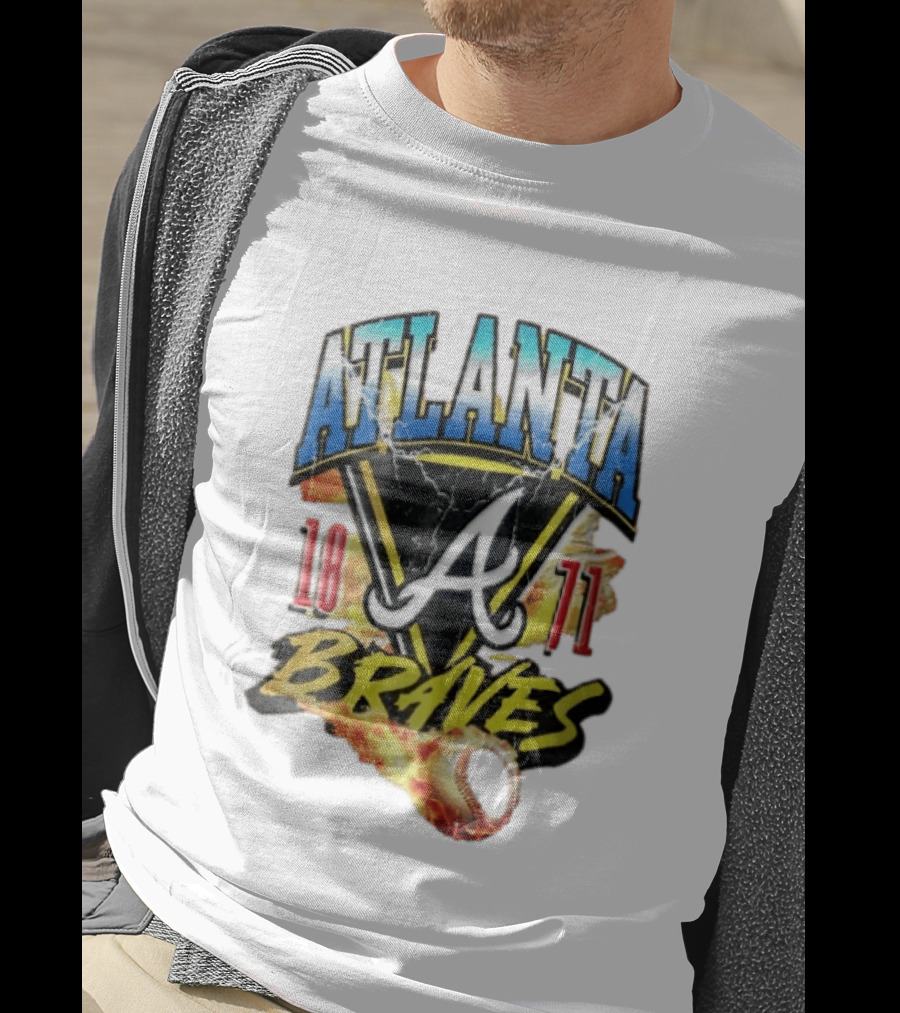 Atlanta Braves 1871 Vintage Flaming Baseball Lightning Triangle T-Shirt