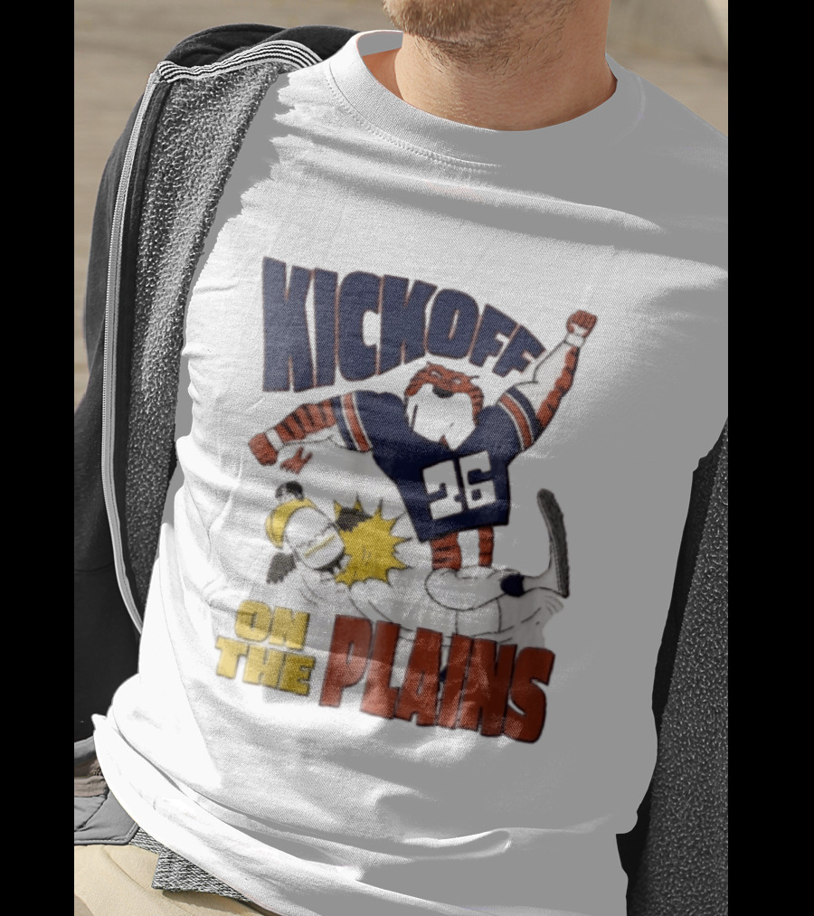 Kickoff On The Plains Auburn Tigers Southern Miss Cartoon Kicking Eagle T-Shirt