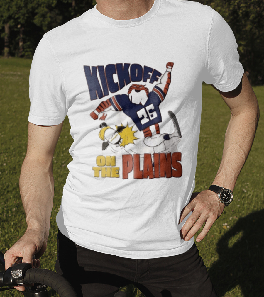Kickoff On The Plains Auburn Tigers Southern Miss Cartoon Kicking Eagle T-Shirt