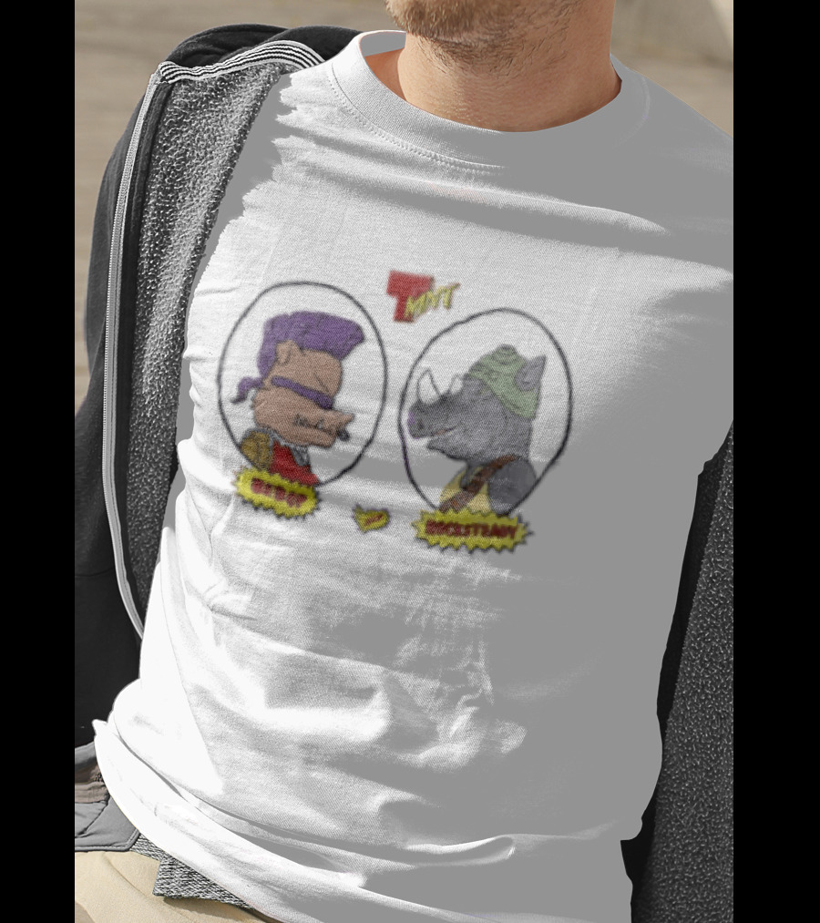 Bebop Rocksteady TMNT Vintage Cartoon Characters T-Shirt