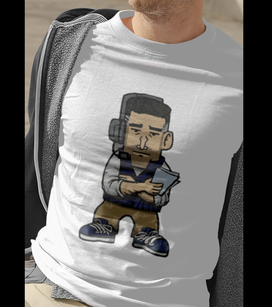 Bill Belichick Headset New England Patriots Coach Caricature T-Shirt