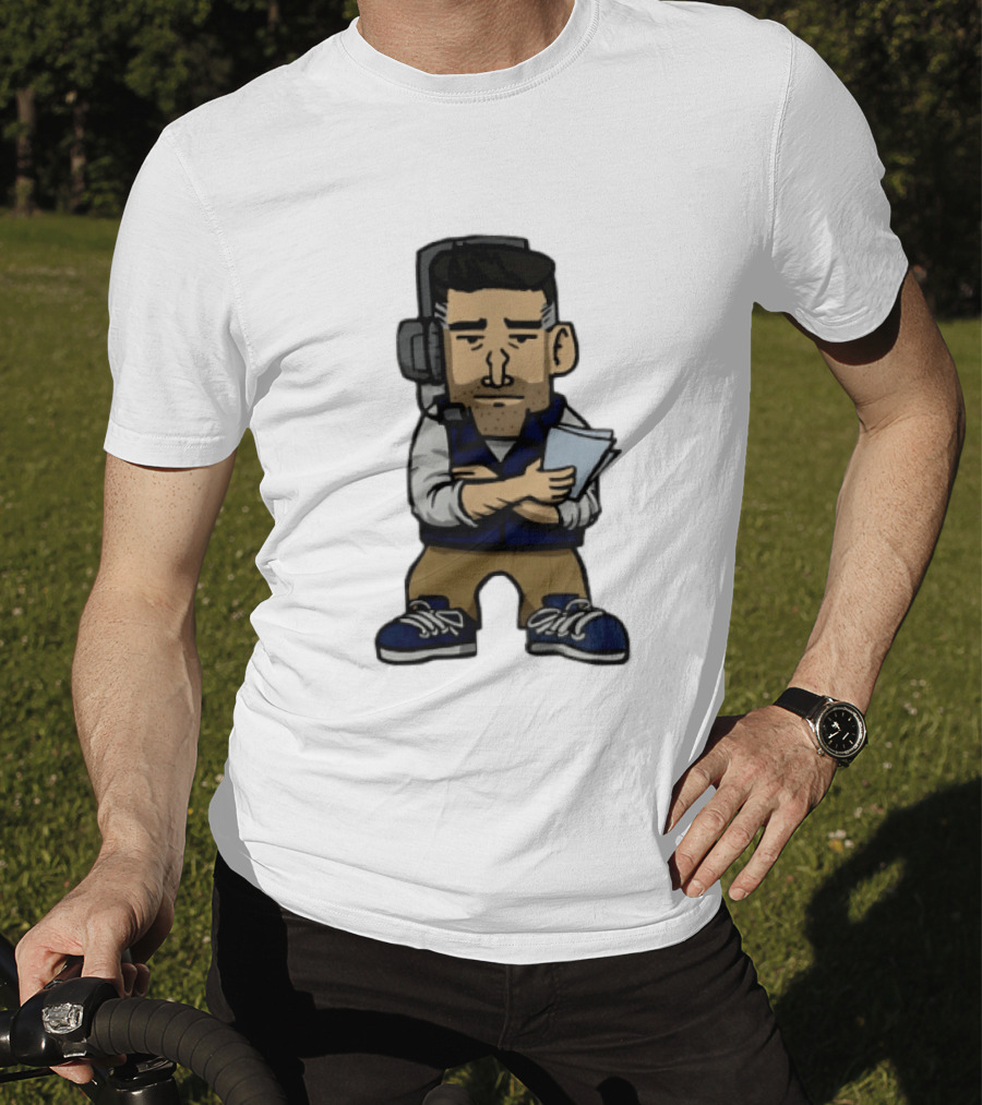 Bill Belichick Headset New England Patriots Coach Caricature T-Shirt