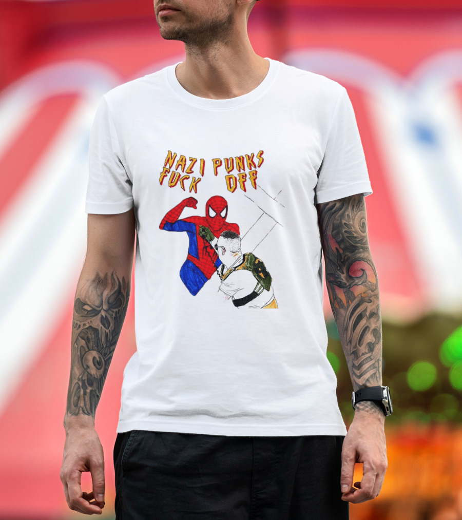 Nazi Punks Fuck Off Spider Man Punching T-Shirt