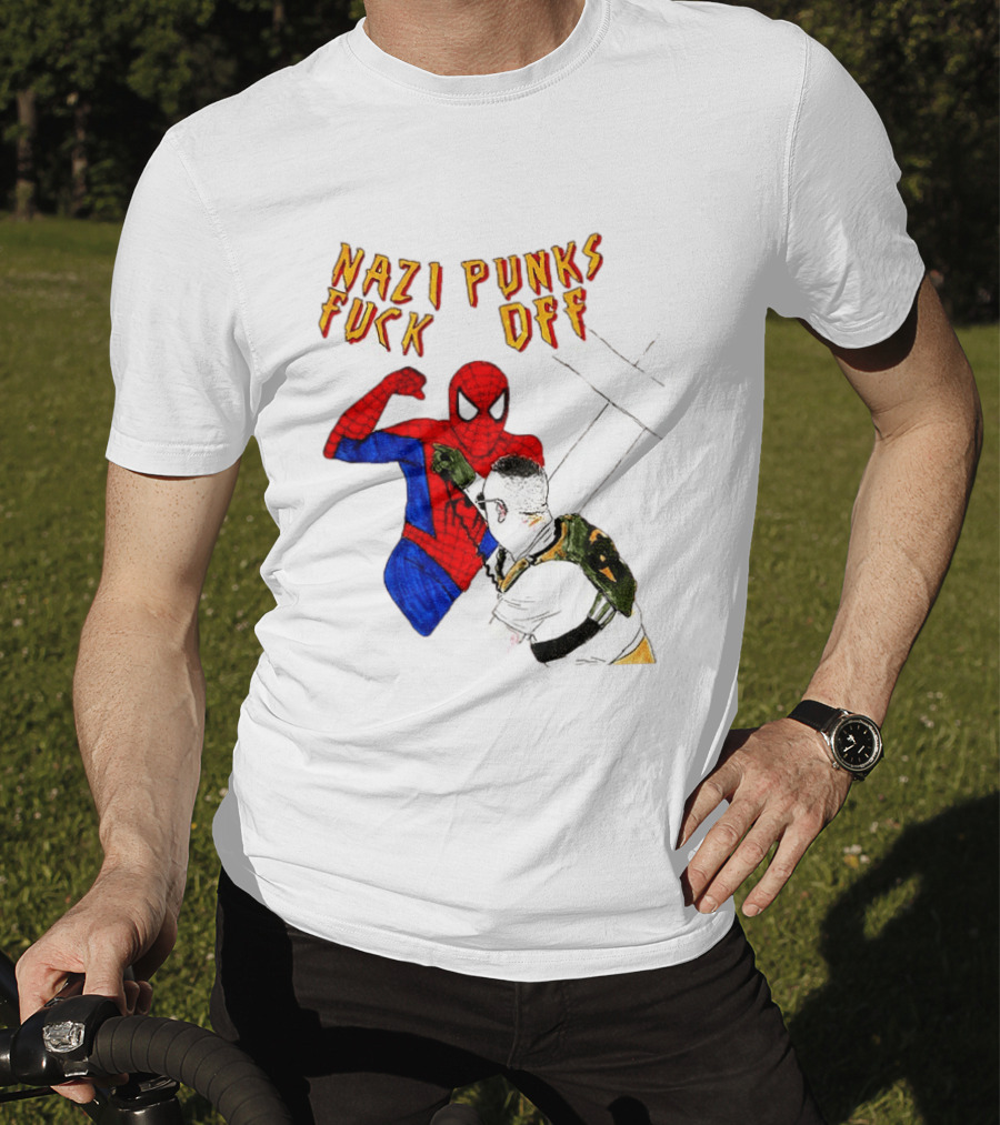Nazi Punks Fuck Off Spider Man Punching T-Shirt