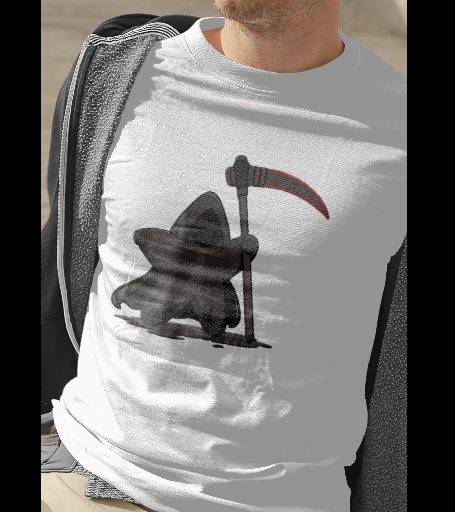 Cartoon Star Grim Reaper Cloak Red Lightsaber Scythe T-Shirt